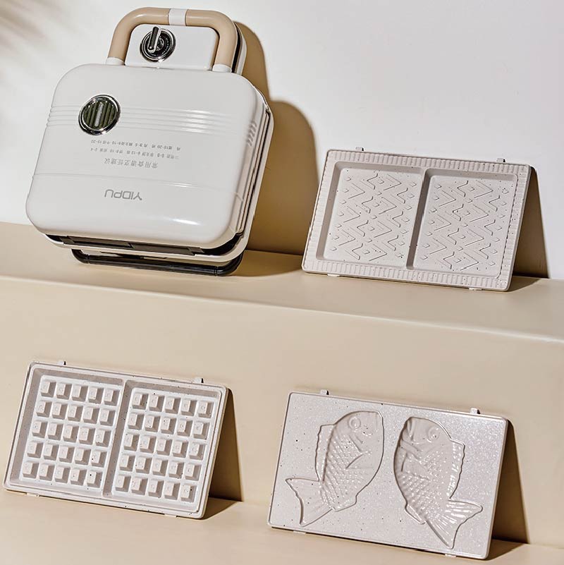 Waffle Maker Commercial - Multi-funcional Sanduíche Elétrico, Máquina de Café